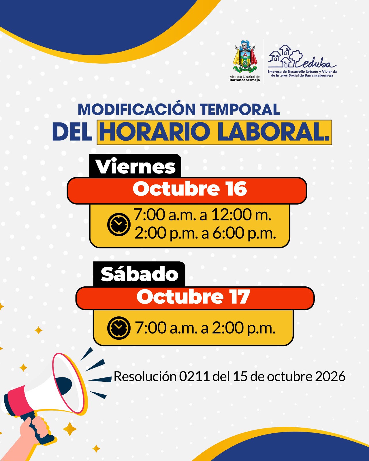 Modificación horario Laboral
